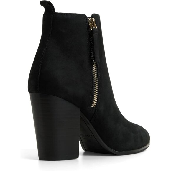 Women's Black Suede Noemie Flex Block Heel Flexible Ankle Versatile Booties - Picture 4 of 6